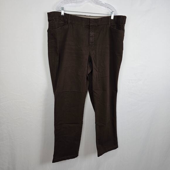 Cj Banks Signature Comfort Pants Women's 22W Brown Straight - Picture 9 of 16